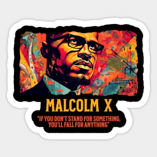 Malcolm X, Black History, Comic Style Sticker